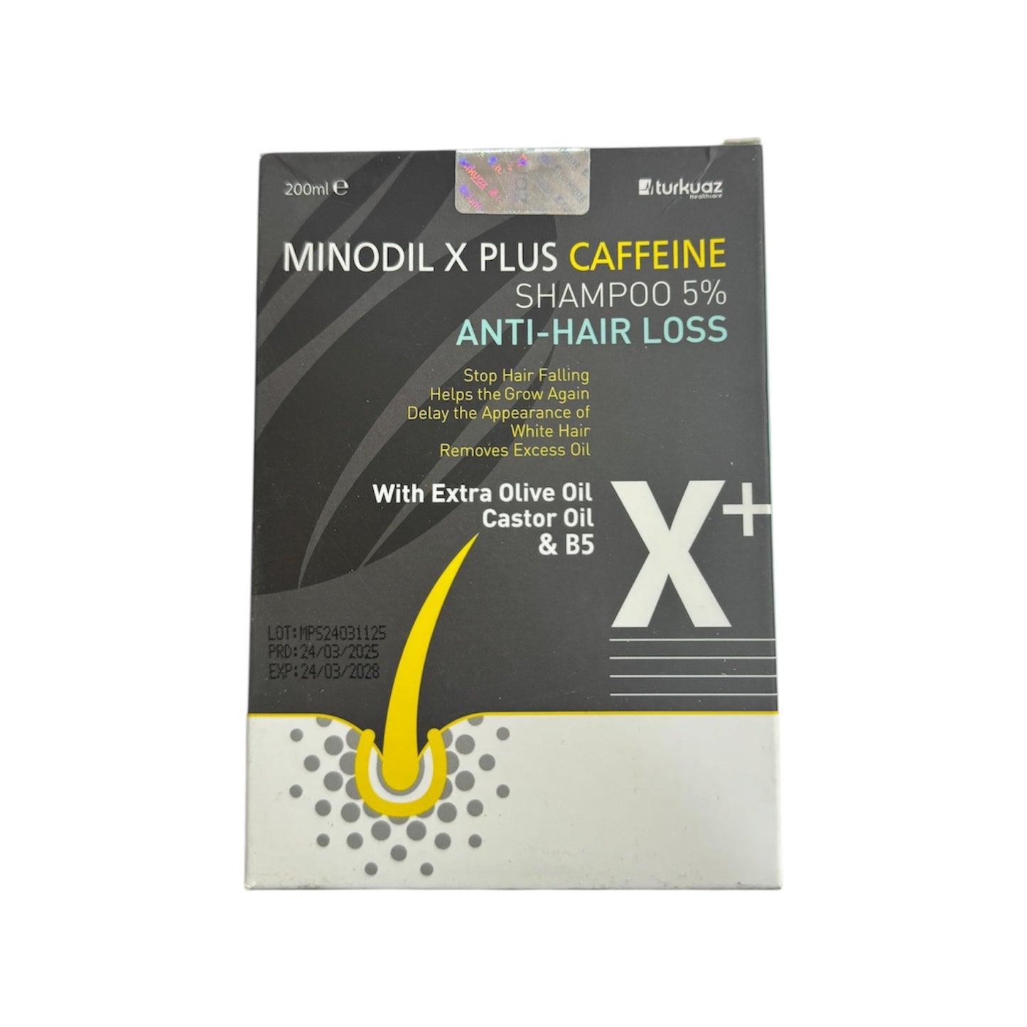 شامبو مينوديل X بلس بالكافيين (Minodil X Plus Caffeine Shampoo).