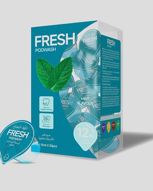 Fresh Podwash كبسولات غسول للفم بنكهة النعناع