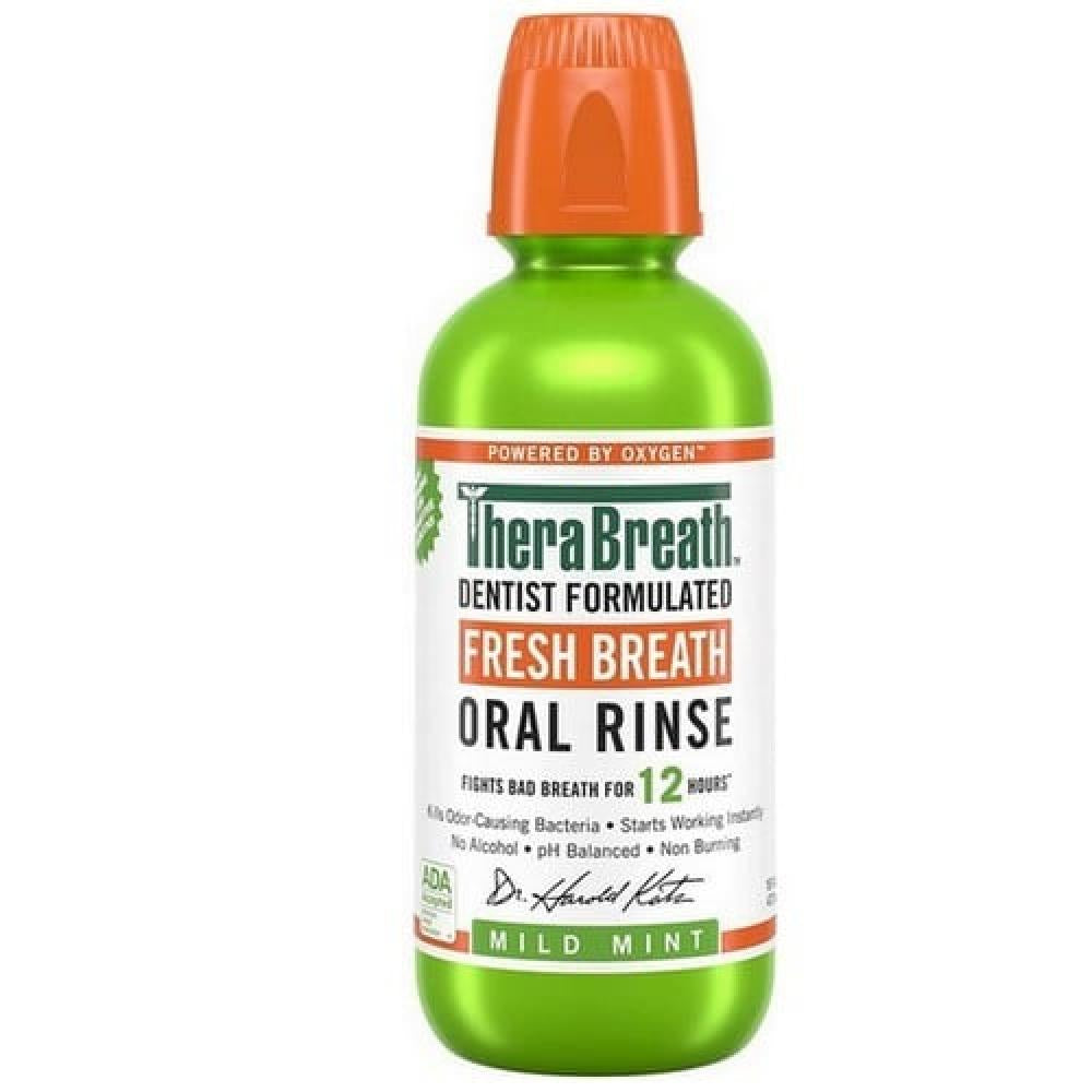 TheraBreath Fresh Breath Oral Rinse بنكهة النعناع المعتدل (Mild Mint). 